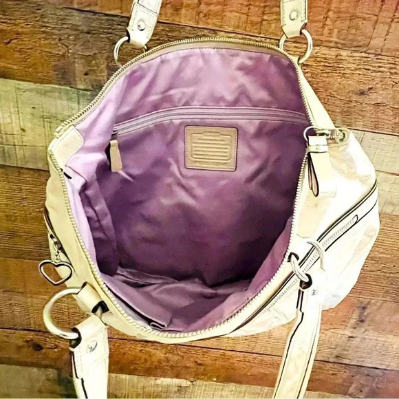 Coach Rare Poppy Metallic Gold Champagne Tote - Picture 8 of 13